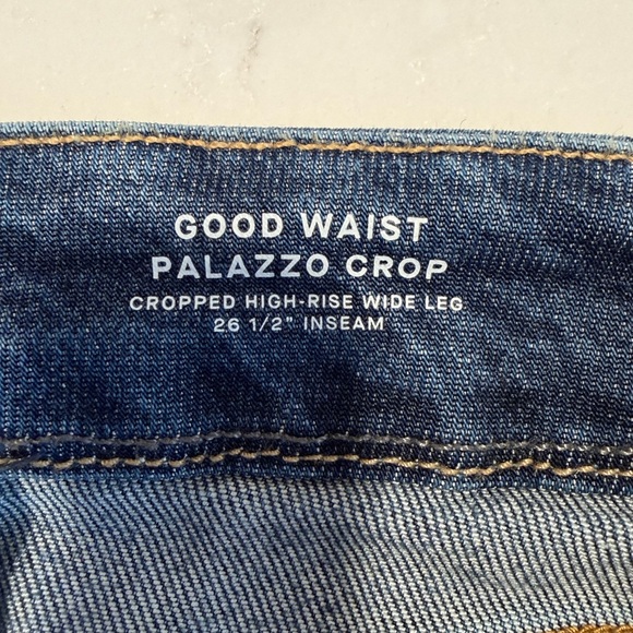 Good American Palazzo Crop Blue Wide Leg Denim - Picture 7 of 10